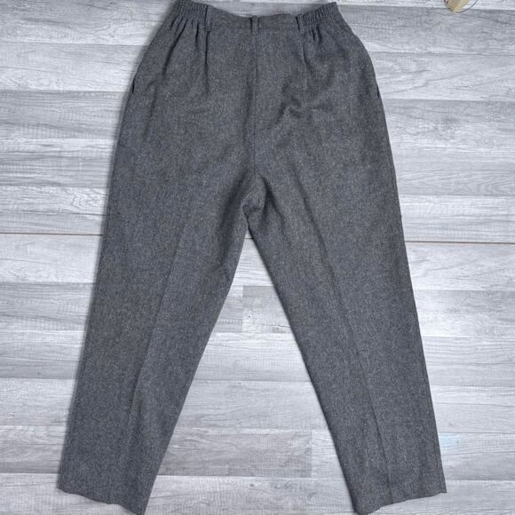Vintage Wool Pants Tourers Gray Pleated Fully Lined Pockets Dark Academia - Picture 8 of 11